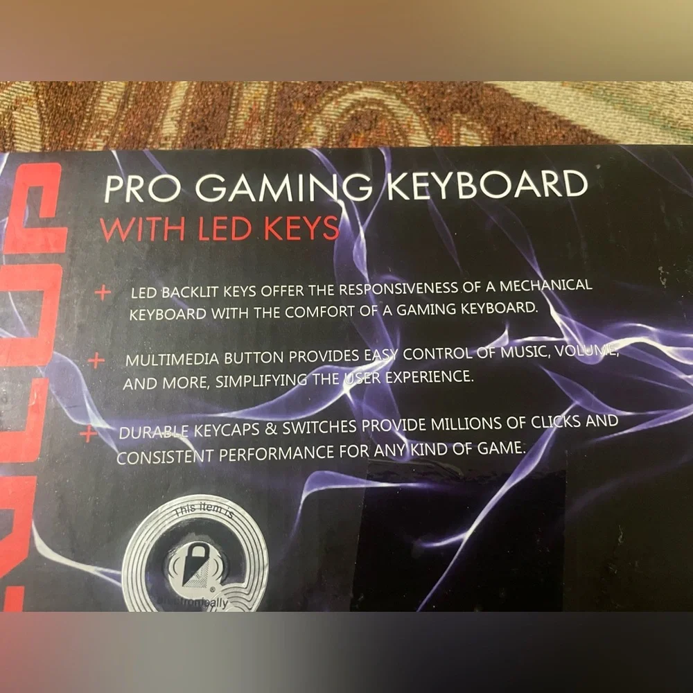 Vivitar LVLup LU734 Pro Gaming Wired Keyboard w/Multi Color LED Keys NEW